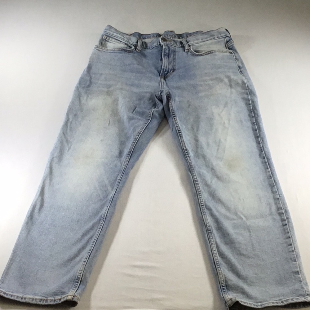 Old Navy 34x30 Loose Fit Light Wash‎ Straight Leg Jeans Y2K Distressed